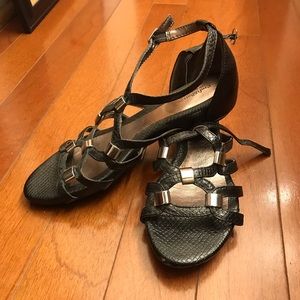 Gladiator black sandals size 8